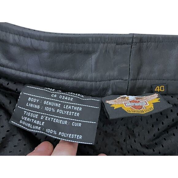 NEW Harley Davidson Black Leather 03402 Riding Pants Size 40 - Picture 5 of 10